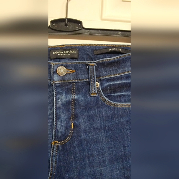 Women's Size 4/27 Short Banana Republic Premium Denim Skinny Jeans Distressed. - Picture 6 of 8